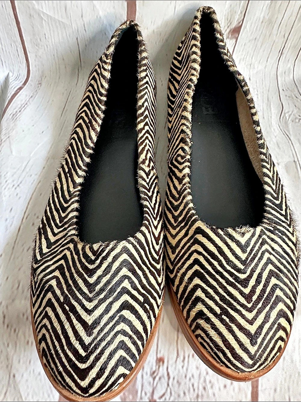 M4D3 Real Calf Hair Animal Print Flats size 8.5 - Picture 2 of 7